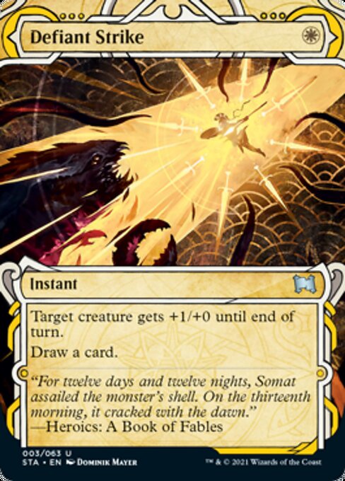 Defiant Strike (Foil Etched) [Strixhaven: Mystical Archive]