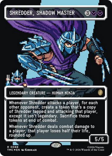 Shredder, Shadow Master (Borderless) (Surge Foil) [Teenage Mutant Ninja Turtles Commander]